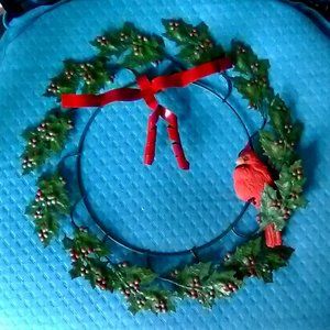 Metal Holly Wreath